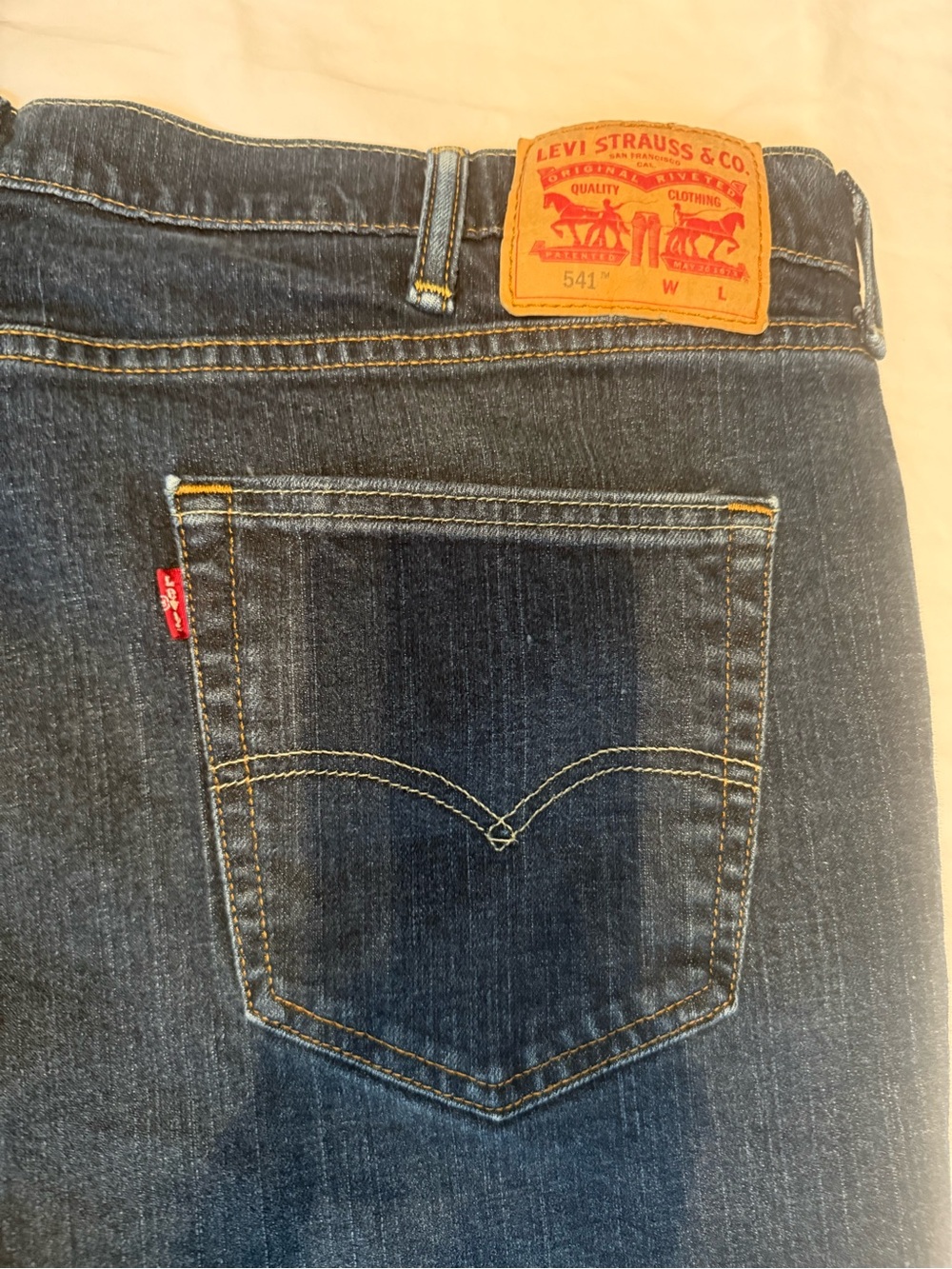 Levi's Men's Dark Blue Slim Straight Jeans with Leather Patch